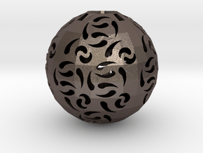 Hollow Sphere 1 in Polished Bronzed-Silver Steel