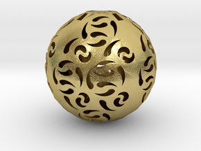 Hollow Sphere 1 in Natural Brass