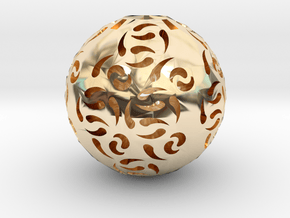 Hollow Sphere 1 in 14k Gold Plated Brass