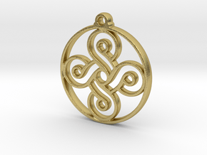 Four Leaf Clover Pendant II in Natural Brass