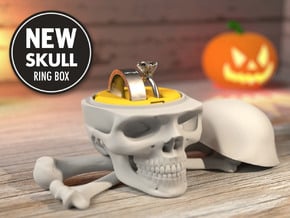 Skull Ring Box (FULL MODEL) - Engagement Ring Box in White Processed Versatile Plastic