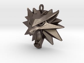 The Witcher 3 (Medallion) in Polished Bronzed-Silver Steel