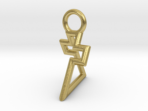 Triangle Cross pendant - Small/Medium in Natural Brass: Small