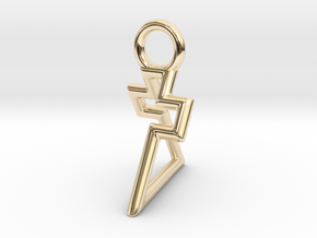 Triangle Cross pendant - Small/Medium in 14k Gold Plated Brass: Small
