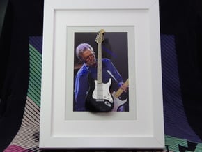 Stratocaster guitar for photo frame in White Processed Versatile Plastic