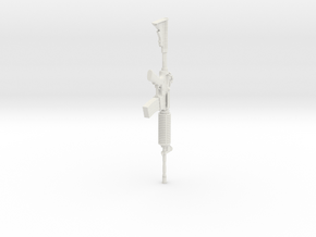 1:12 Miniature M4A1 Carbine Gun in White Natural Versatile Plastic: 1:12