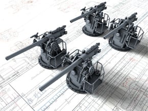 1/192 4"/45 (10.2 cm) QF MKV Guns x4 in Tan Fine Detail Plastic
