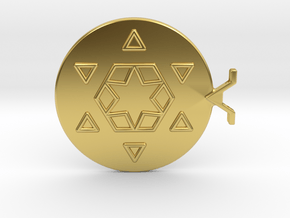 Snowflake Pendant Outline in Polished Brass