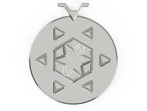 Snowflake Pendant Outline in Polished Silver