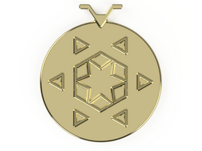 Snowflake Pendant Outline in 18k Gold Plated Brass