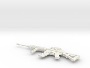 Miniature Ares Defense Shrike 5.56 Gun in White Natural Versatile Plastic: 1:12