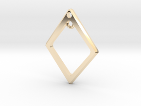 Diamond Charm Frame in 14k Gold Plated Brass