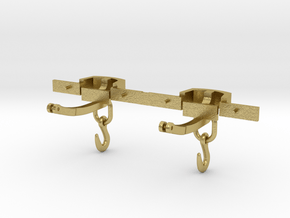 CPL06 FR Close Wagon Couplings (SM32) in Natural Brass (Interlocking Parts)