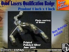 Quad Lasers Qualification Badge 1 Inch in White Natural Versatile Plastic