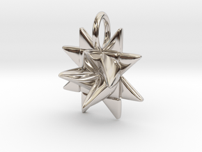Froebel Star Pendant - Christmas Jewelry in Rhodium Plated Brass