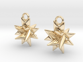 Froebel Star Earrings - Christmas Jewelry in 14K Yellow Gold