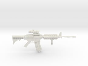 1:12 Miniature Colt M4A1 Carbine Gun in White Natural Versatile Plastic: 1:12