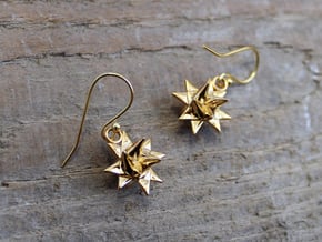 Froebel Star Earrings - Christmas Jewelry in 14k Gold Plated Brass