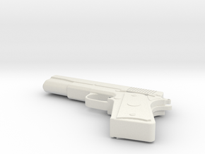 Miniature Colt M1911 Gun (Colt Government) in White Natural Versatile Plastic
