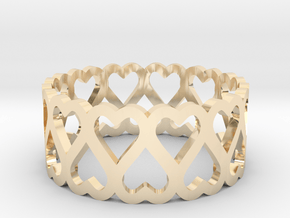 Heart symmetric ring All sizes, Multisize in 14K Yellow Gold: 4.5 / 47.75