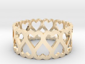 Heart symmetric ring All sizes, Multisize in 14k Gold Plated Brass: 4.5 / 47.75