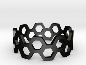 bee ring 2 rows all sizes, multisize in Matte Black Steel: 5 / 49