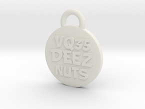 VQ35DEEZNUTS badge keychain in White Natural Versatile Plastic