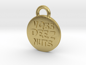 VQ35DEEZNUTS badge keychain in Natural Brass
