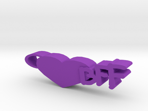 BFF Keychain in Purple Processed Versatile Plastic