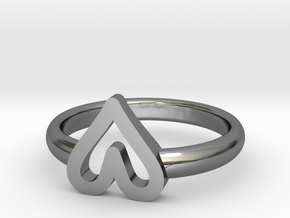 ring hearth All sizes, Multisize in Fine Detail Polished Silver: 5 / 49