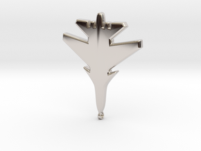 Jet Pendant in Rhodium Plated Brass