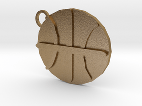 Basketball Keycahin in Polished Gold Steel