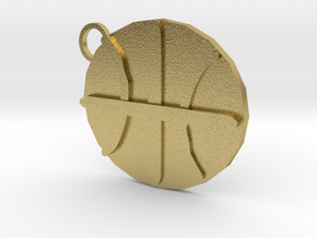 Basketball Keycahin in Natural Brass