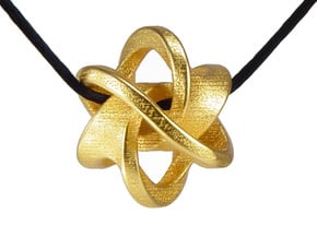 Soliton Pendant in Polished Gold Steel: Large