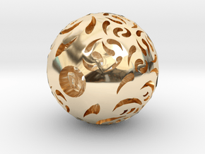 Hollow Sphere 2 in 14K Yellow Gold