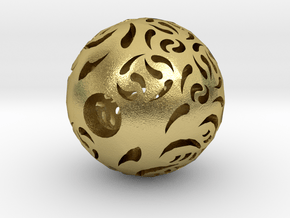 Hollow Sphere 2 in Natural Brass