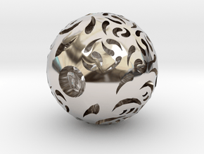 Hollow Sphere 2 in Rhodium Plated Brass