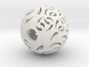 Hollow Sphere 2 in White Natural Versatile Plastic