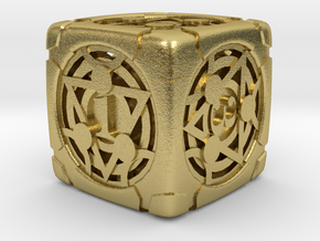 Alchemical D6 in Natural Brass