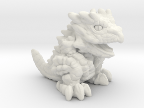 Chompy the Dragon Hatchling (1") in White Natural Versatile Plastic