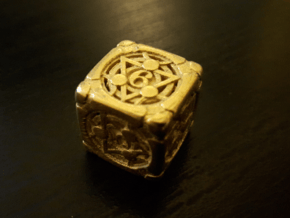 Alchemical D6 in Polished Gold Steel
