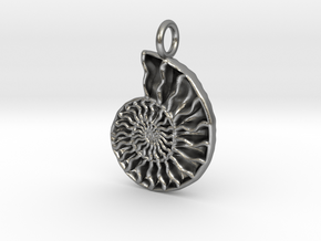 Ammonite Pendant - Fossil Jewelry in Natural Silver