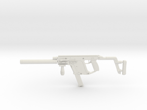 1:12 Miniature Kriss Vector Machine Gun  in White Natural Versatile Plastic: 1:12