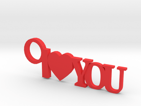 I Love You Keychain in Red Processed Versatile Plastic