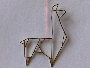 Origami Llama in Natural Bronze