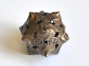 D20 Balanced - Fire in Polished Bronze Steel