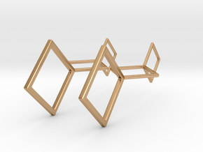 Square Earrings in Polished Bronze