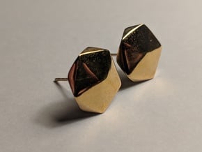 Post Earrings in Polished Bronze