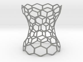 Hex Grid Vase in Gray PA12: Extra Small