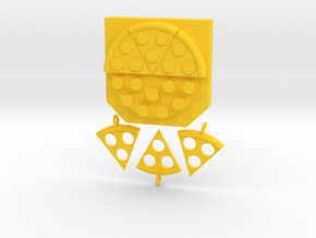 Key hanger "pizza" in Yellow Processed Versatile Plastic